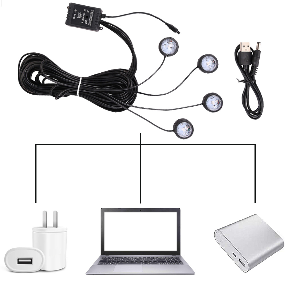 Luz led set x4 carro multicolor FK23C-16